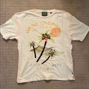 Scotch & Soda White Tropical Graphic Tee